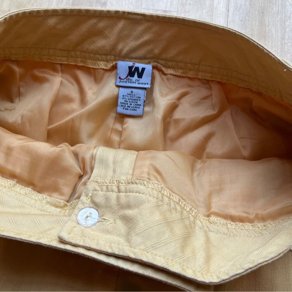 Size 6 JW Junction West Vintage Suit Mustard Gold Lined Western Jacket Pants - Picture 8 of 12